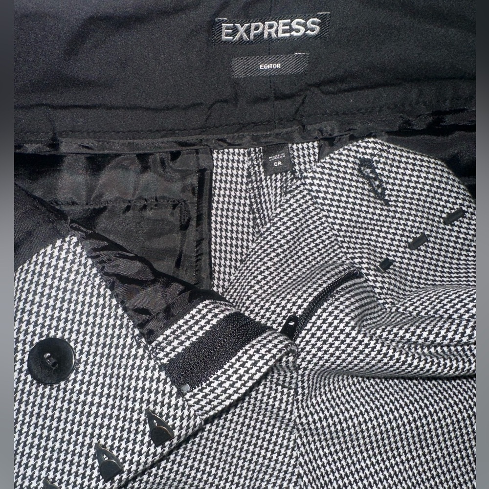 Black & White Houndstooth Pattern Women Dress pants